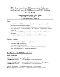 2014 Great Lakes Areas of Concern Annual Conference Agenda - Mar. 14, 2014