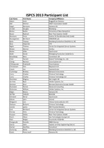 ISPCS 2013 Attendee List.xlsx