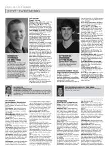 I6 SUNDAY, APRIL 27, [removed]THE ENQUIRER  BOYS’ SWIMMING DIVISION I FIRST TEAM