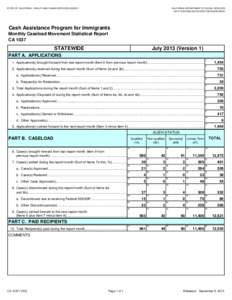 STATE OF CALIFORNIA - HEALTH AND HUMAN SERVICES AGENCY  CALIFORNIA DEPARTMENT OF SOCIAL SERVICES DATA SYSTEMS AND SURVEY DESIGN BUREAU  Cash Assistance Program for Immigrants