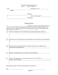 Print Form  In the United States Bankruptcy Court District of Arkansas Western In Re: