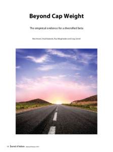 Beyond Cap Weight The empirical evidence for a diversified beta Rob Arnott, Vitali Kalesnik, Paul Moghtader and Craig Scholl  16