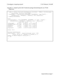 Cheatgrass mapping report  E. B. Peterson, NvNHP Appendix A: Sample log from the R statistical package demonstrating the use of Tobit Regression.