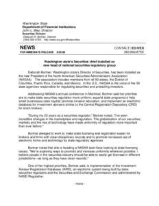 Washington State Department of Financial Institutions John L. Bley, Director Securities Division Deborah R. Bortner, Director[removed]http://www.wa.gov/dfi/securities