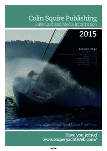 Colin Squire Publishing  Rate Card and Media Information 2015