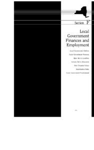 Local Government Finances and Employment Local Government Entities Local Government Finances