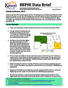 BEPHI Data Brief Kansas Department of Health and Environment Bureau of Epidemiology and Public Health Informatics January 2015, No. 15