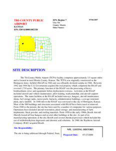 TRI-COUNTY PUBLIC AIRPORT, Morris County, Kansas, EPA ID # KS0001402320