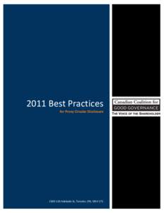 2011 Best Practices for Proxy Circular Disclosure