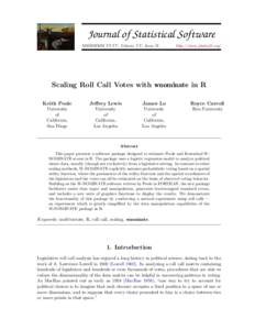 Scaling Roll Call Votes with wnominate in R