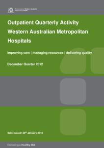 Outpatient activity report, WA, December 2012 quarter