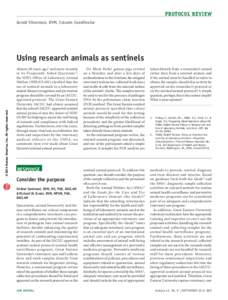 Using research animals as sentinels. A word from OLAW and USDA. Lab Animal 42:[removed]).