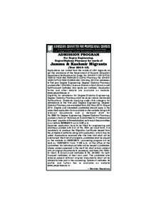 ADMISSION COMMITTEE FOR PROFESSIONAL COURSES [Commissionerate of Technical Education, Gujarat State] L.D. College of Engg. Campus, Navrangpura, Ahmedabad[removed]ADMISSION PROGRAM For Degree Engineering,