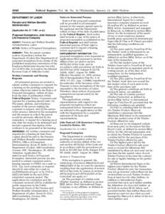 3040  Federal Register / Vol. 68, No[removed]Wednesday, January 22, [removed]Notices DEPARTMENT OF LABOR Pension and Welfare Benefits