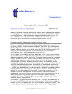 1  Urban Exposures Panizza Allmark  Transformations, No. 5 (November 2002)