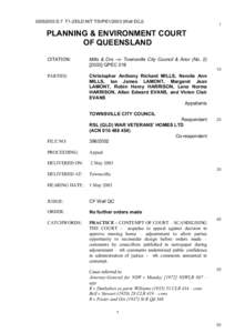 D.7 T1-2/DLD M/T TSVPE1Wall DCJ)  1 PLANNING & ENVIRONMENT COURT OF QUEENSLAND