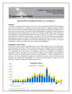 Alberta Finance and Enterprise - Economic Spotlight