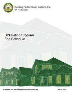 BPI Certification Fee Schedule