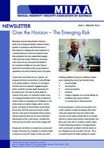 MEDICAL INDEMNITY INDUSTRY ASSOCIATION OF AUSTRALIA  NEWSLETTER ISSUE 11 - APRIL[removed]PAGE 1