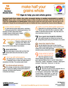 10 tips Nutrition  Education Series