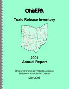 Toxic Release Inventory[removed]Annual Report Ohio Environmental Protection Agency Division of Air Pollution Control