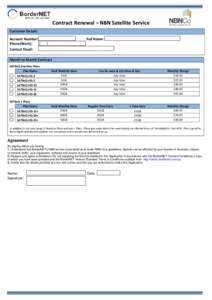 ABN: Contract Renewal – NBN Satellite Service Customer Details Account Number: (