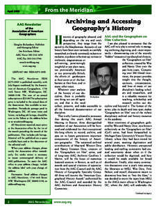 From the Meridian  April 2008 Archiving and Accessing Geography’s History