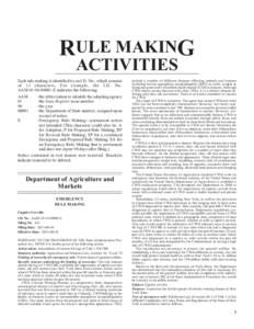 RULE MAKING ACTIVITIES Each rule making is identified by an I.D. No., which consists of 13 characters. For example, the I.D. No. AAM[removed]E indicates the following: