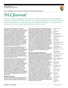 National Park Service U.S. Department of the Interior March 7, 2002 (Report on the December 2001 Meeting of the National Leadership Council)  NLCJournal