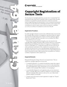 Circular 64  w Copyright Registration of Secure Tests
