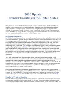 2000 Update - Frontier Counties in the United States