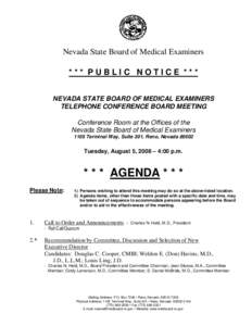 Public comment / United States / Nevada State Board of Medical Examiners / Nevada / Government