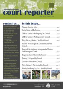 court reporter land and environment ISSUE 14, JULY/AUGUST[removed]contact us... in this issue...