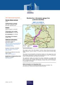 TEN-T Multi-Annual Programme  Member States involved: Latvia Implementation schedule Start date: September 2008