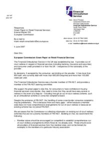 United Kingdom: Reply to the consultation on the Green Paper on Retail Financial Services in the Single Market - COM[removed]