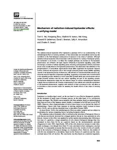 Health / Bystander effect / Microbeam / Bystander / Ionizing radiation / RARAF / Apoptosis / Radioresistance / Radiation therapy / Radiobiology / Medicine / Biology