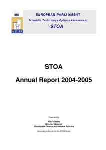 EUROPEAN PARLIAMENT Scientific Technology Options Assessment STOA  STOA