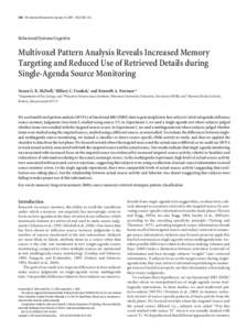508 • The Journal of Neuroscience, January 14, 2009 • 29(2):508 –516  Behavioral/Systems/Cognitive Multivoxel Pattern Analysis Reveals Increased Memory Targeting and Reduced Use of Retrieved Details during