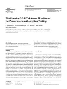 Original Paper Skin Pharmacol Physiol 2010;23:105–112 DOI: [removed] Received: March 9, 2009 Accepted after revision: September 11, 2009