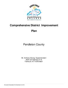 Comprehensive District Improvement Plan Pendleton County  Mr. Anthony Strong, Superintendent