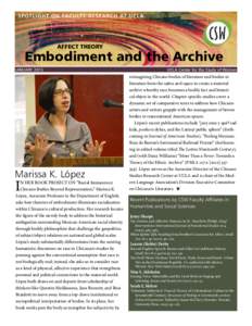 AFFECT THEORY  Embodiment and the Archive JANUARY 2015	  Marissa K. López