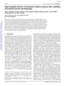 Intermolecular forces / Fluid mechanics / Superhydrophobe / Surface tension / Hydrophobe / Adhesion / Wetting / Contact angle / Goniometer / Chemistry / Surface chemistry / Chemical properties