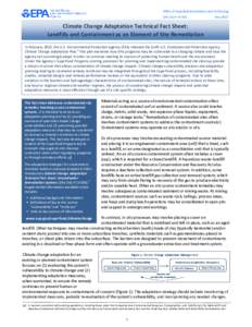 Climate Change Adaptation Technical Fact Sheet: Landfills and Containment as an Element of Site Remediation