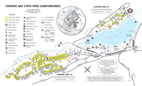 Cowans Gap State Park Campground Map, Pennsylvania State Parks