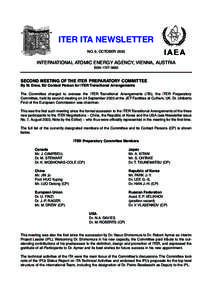 ITER ITA NEWSLETTER NO. 9, OCTOBER 2003 INTERNATIONAL ATOMIC ENERGY AGENCY, VIENNA, AUSTRIA ISSN 1727–9852