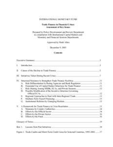 Trade Finance in Financial Crises: Assessment of Key Issues
, December 9, 2003