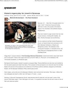 Historic organs play for crowd in Syracuse