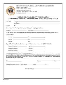 DIVISION OF OCCUPATIONAL AND PROFESSIONAL LICENSING Heber M. Wells Building 160 East 300 South, Box[removed]Salt Lake City, Utah[removed]Telephone: ([removed]or[removed]FAX: ([removed]