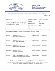 ORAU TEAM Dose Reconstruction Project for NIOSH Oak Ridge Associated Universities I Dade Moeller & Associates I MJW Corporation Page 1 of 12