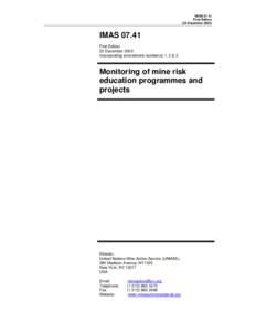 Microsoft Word - IMAS[removed]Monitoring of MRE programmes and projects _Ed.1 Amendments 1,2 & 3_